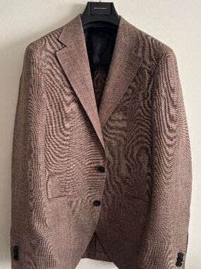 $550 Spier & Mackay Unstructured Brown Linen/Wool Sport Coat / Blazer - 40